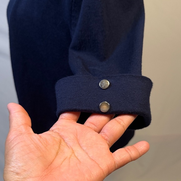 Women's Navy Open-Front Cardigan Size Large - Picture 7 of 10